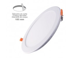 Downlight panel LED Redondo 200mm Blanco 15W, corte 185mm